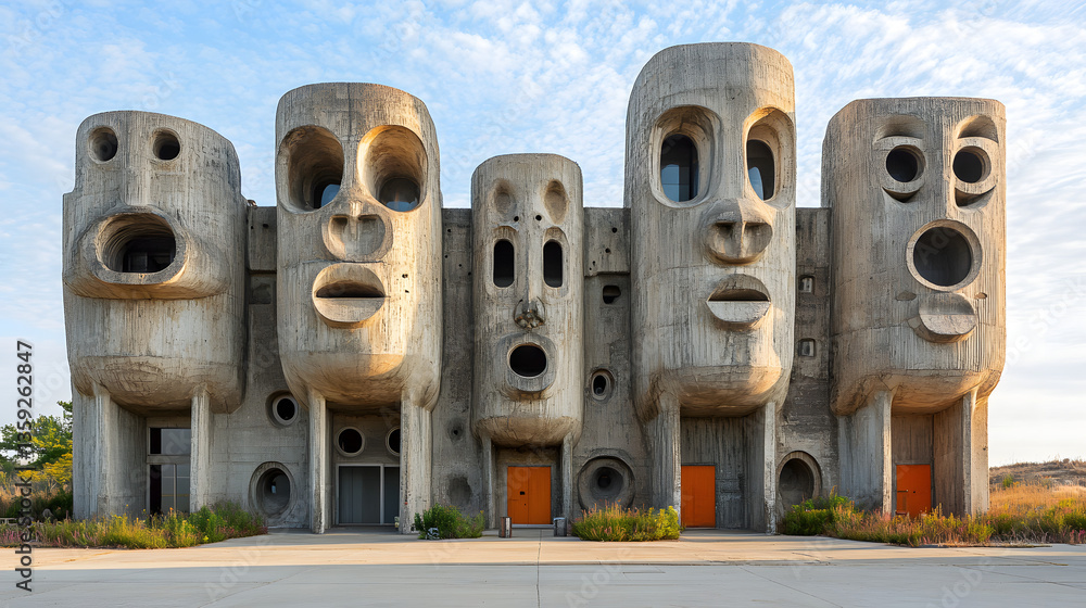 Poster architectural faces: capturing a unique perspective of an expressive architectural design with the s