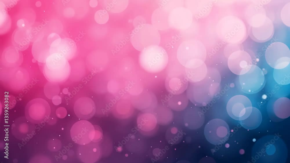 Poster abstract bokeh background pink and blue with delicate particle effects
