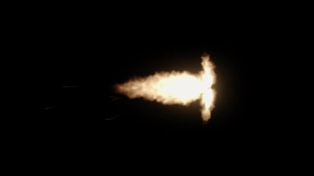 gun muzzle flash explosion with alpha channel