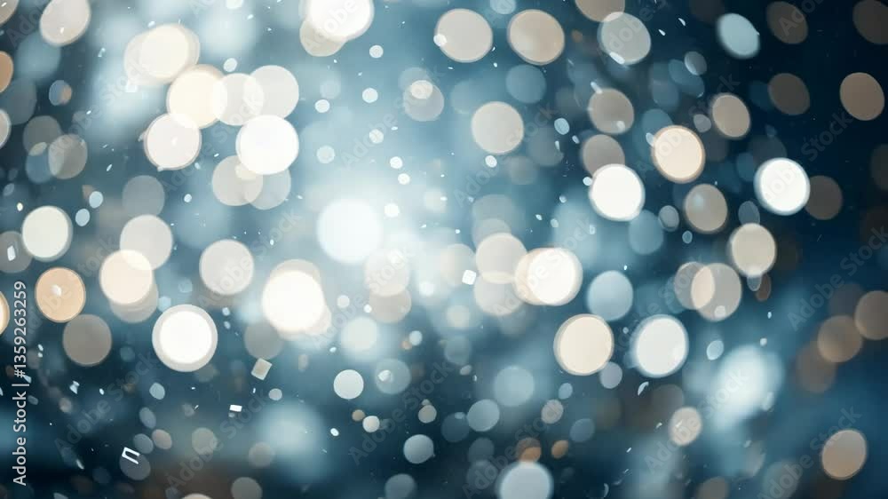Aufkleber abstract bokeh background with blue and white circular lights creating a soft dreamy atmosphere