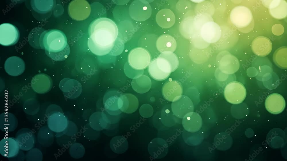 Aufkleber abstract bokeh background with green and yellow blurred circles and sparkles