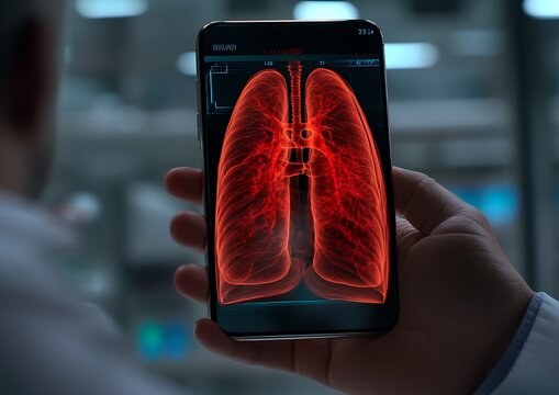 Smartphone Xray Lungs Medical.