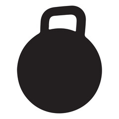 Simple Kettlebell Vector Black and White Silhouette Graphic Illustration