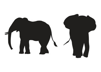elephant silhouettes set vector