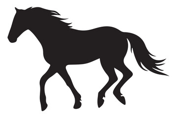 Striding Horse Silhouette Vector Graphic for Equestrian Design Projects