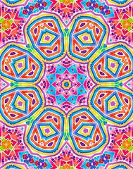 Kaleidoscopic background with bright abstract colorful pattern