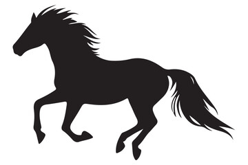 Energetic Horse Silhouette A Beautiful Galloping Animal Vector Art