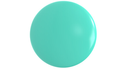 Turquoise realistic sphere transparent background