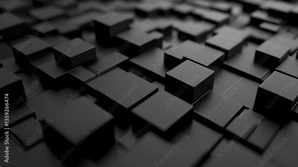 Poster abstract black cube background texture