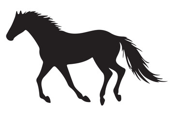 Galloping Horse Silhouette Black Vector Illustration Animal Design Art