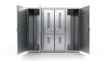 Fototapeta premium metal storage cabinet with multiple compartments