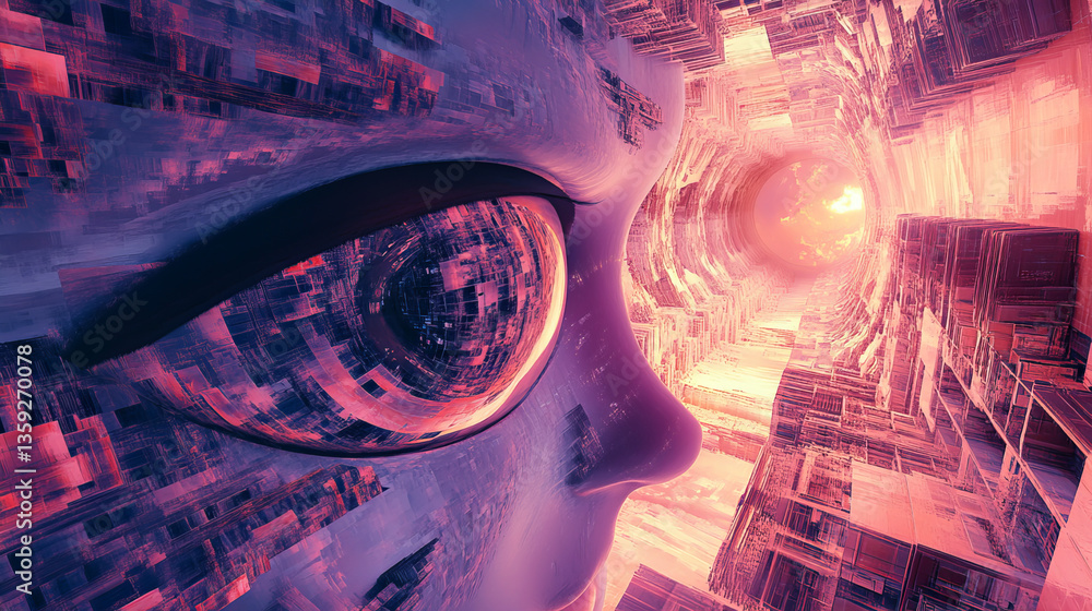 Poster big data concept. digital neural network. introduction of artificial intelligence. cyberspace of fut