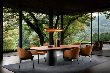 Fototapeta premium Modern Dining Room, Mountain View