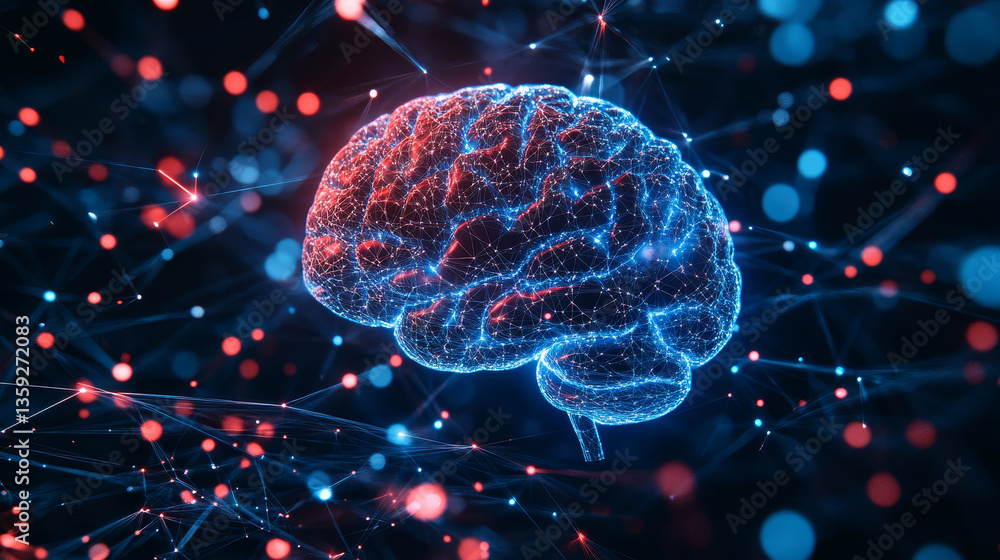 Aufkleber artificial intelligence. digital age in the global world of the future. 3d illustration of computer 