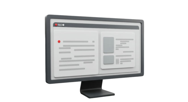 Isolated Monitor with Record Icon - Video