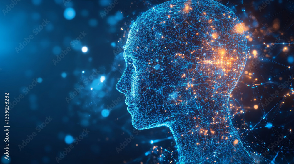 Poster information crystal. digital database. artificial intelligence and digital technologies. quantum pro