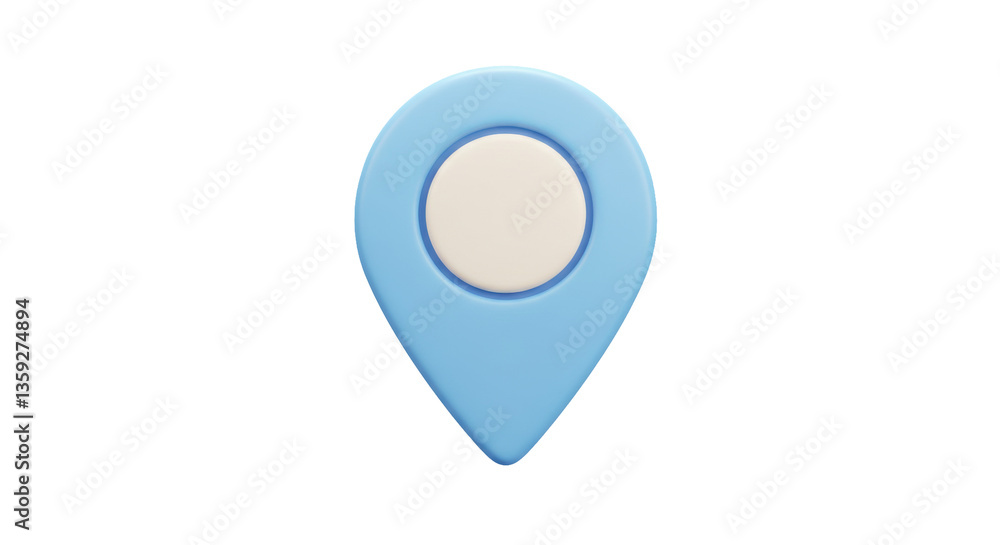 Poster isolated blue location pin icon for maps and navigation