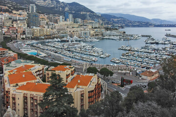 Amazing Panorama of city of Monte Carlo, Monaco