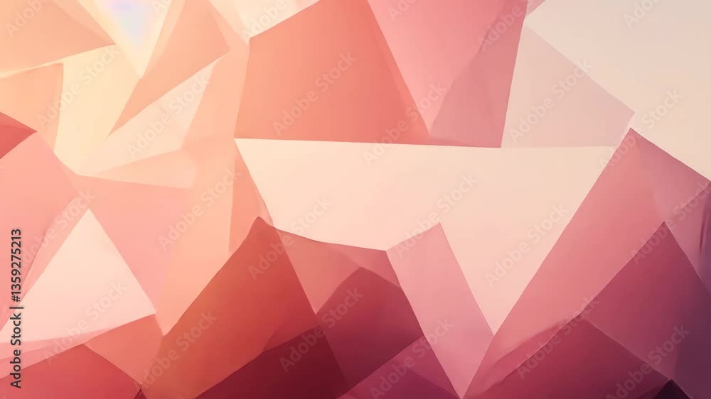 Poster abstract geometric shapes in warm tones creating overlapping patterns