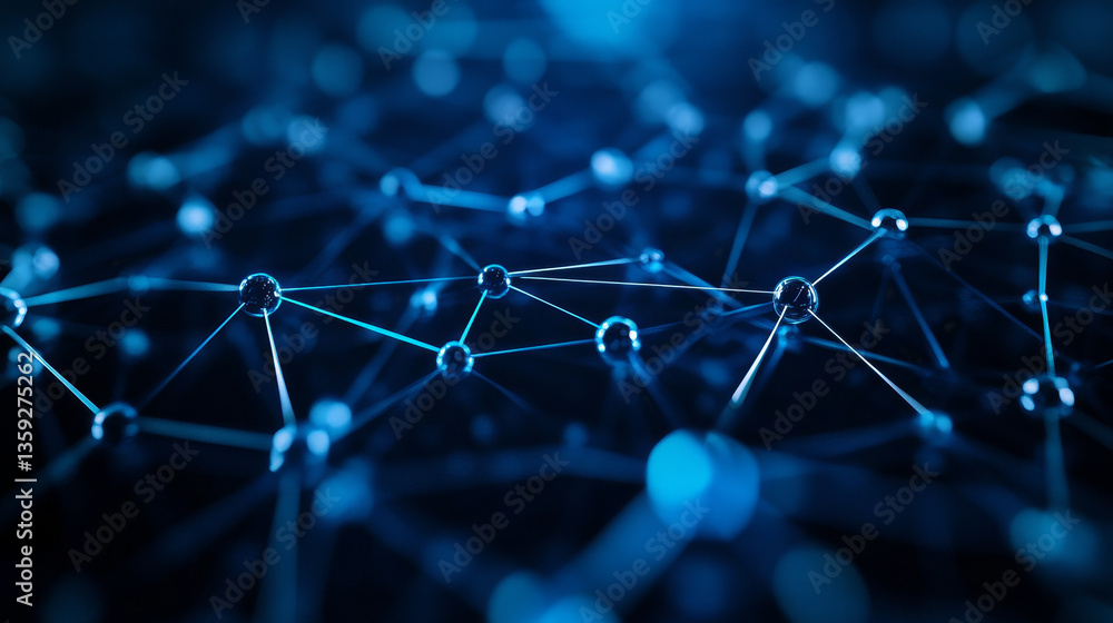 Poster neural network, abstract digital concept. cyber technologies and data security. polygon network and 