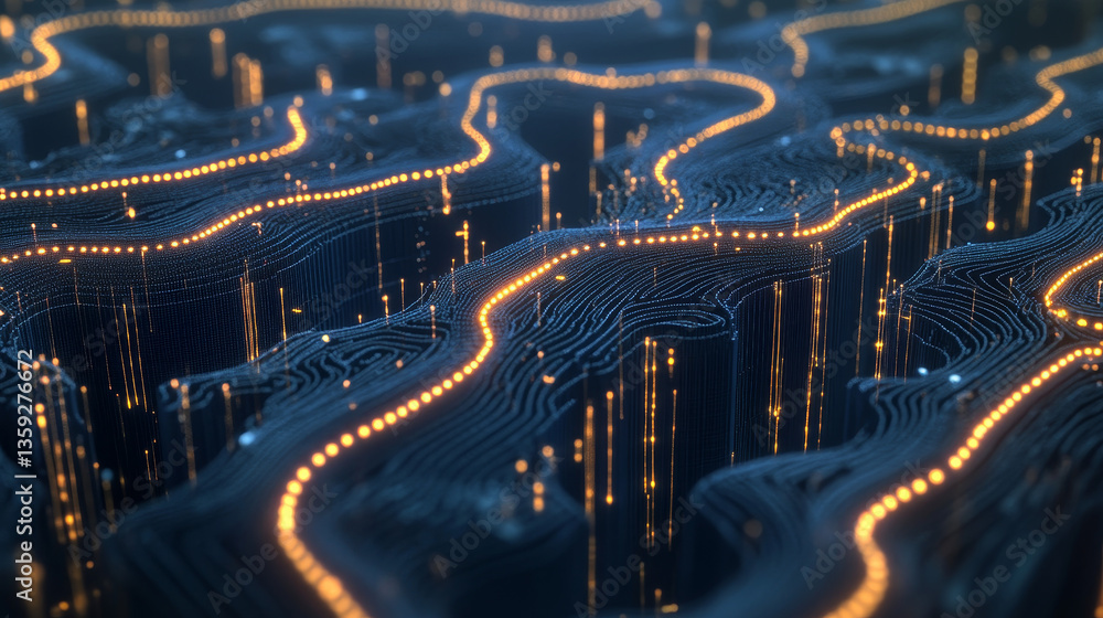Poster artificial neural networks. electrical impulses in the network. information processing by artificial