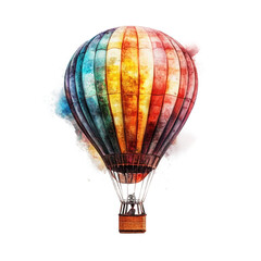 Fototapeta premium Vibrant hot-air balloon isolated