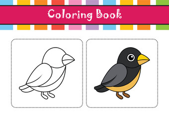  Realistic Black-Headed Canary Illustration