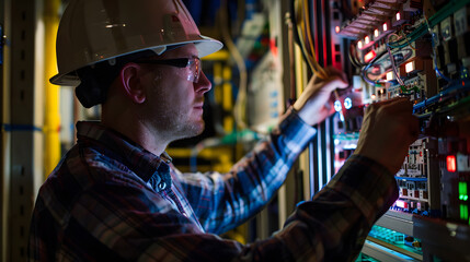 Quality Control, Engineer testing electrical products for safety