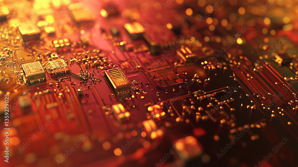 Poster digital nanotechnology, neural network, futuristic cryptocurrency cpu processor. artificial intellig