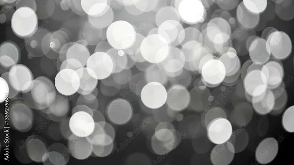 Poster abstract gray bokeh background with out of focus white circular lights