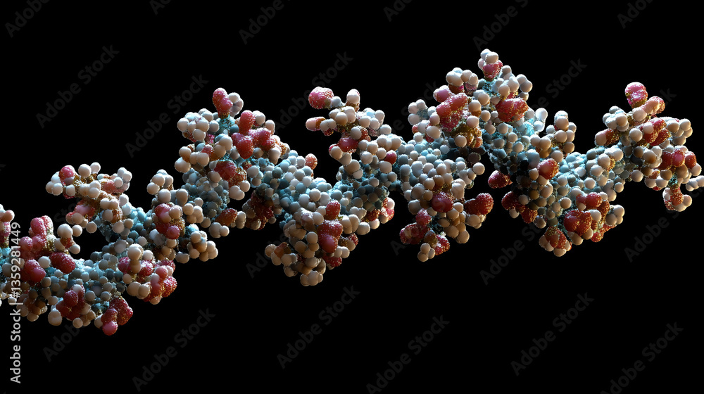 Poster dna genome decoding innovative design concept. deep macro fantasy of a digital microscope. laborator