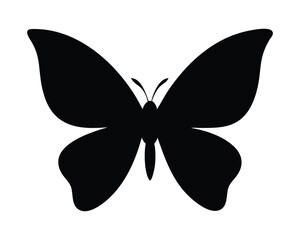Silhouette of a butterfly, vector illustration isolated on white background.
