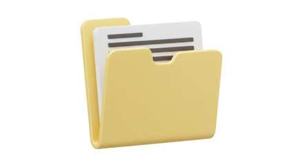 Isolated Open Folder with Documents Symbolizing Organization