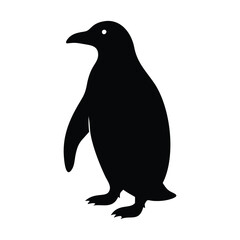 Silhouette of a penguin, vector illustration isolated on white background.