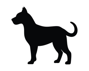Silhouette of a dog, vector illustration isolated on white background.