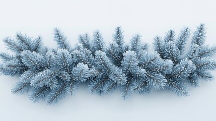 Obraz premium Icy Blue Frosted Christmas Garland with Pinecones