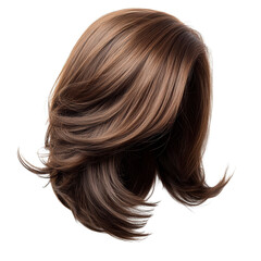 Fototapeta premium Flowing woman's hair captured in a natural pose, emphasizing texture and movement for beauty and fashion photography white isolate background