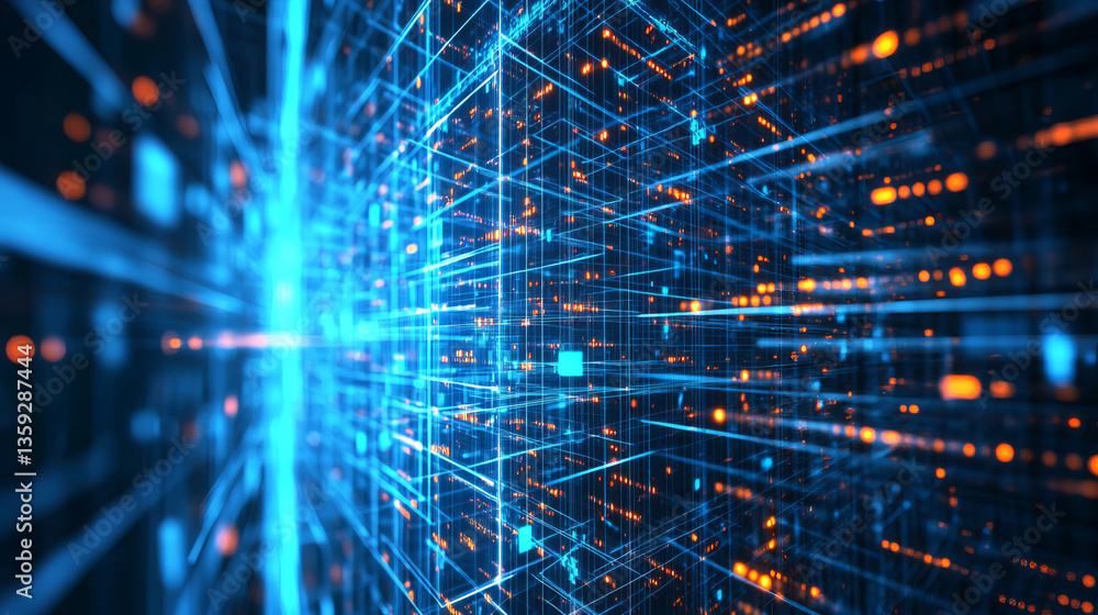 Poster big data, digital field, wireless communication systems. business and digital technologies. data flo