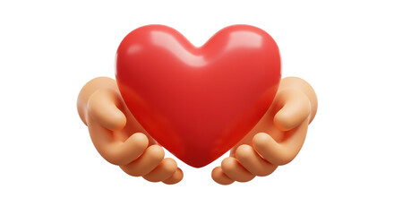 Obraz premium Isolated Hands Holding Red Heart