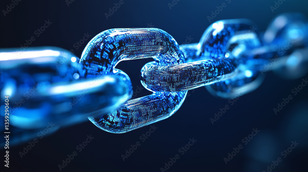 Poster blockchain technology. concept of cyberspace of future. information block in global network. 3d illu