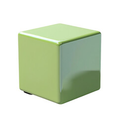 Fototapeta premium Green cube 3D model simple shape design