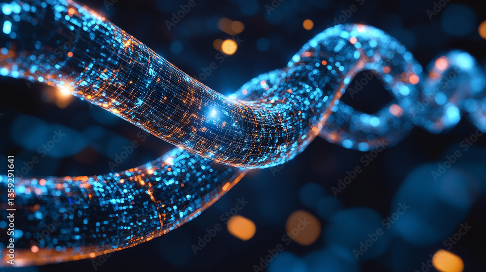 Poster quantum computer. global network technology blockchain. digital world of future. 3d illustration bac