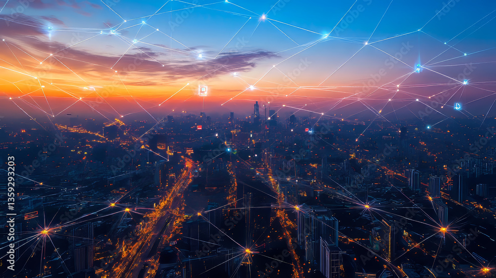 Poster blockchain technology. information blocks form a decentralized global database structure. 3d illustr