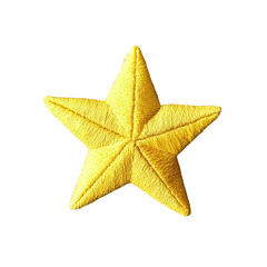 Bright yellow star symbolizing success and achievement perfectly positioned against a clean white background for visual impact white isolate background