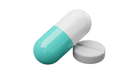 Isolated Pill and Tablet Pharmaceutical Illustration