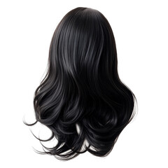 Naklejka premium A woman with long black hair radiating elegance and confidence captured in a beautiful portrait setting outdoors white isolate background