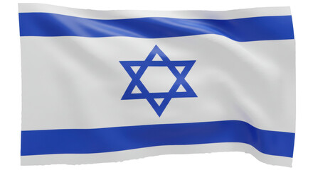 Isolated Waving Flag of Israel