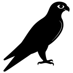 falcon bird black silhouette vector, Simple silhouette Design vector icon with white background. Wild bird