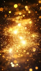 Obraz premium Golden Festive Bokeh Lights, Background For Celebrations, Holidays, And Special Occasions