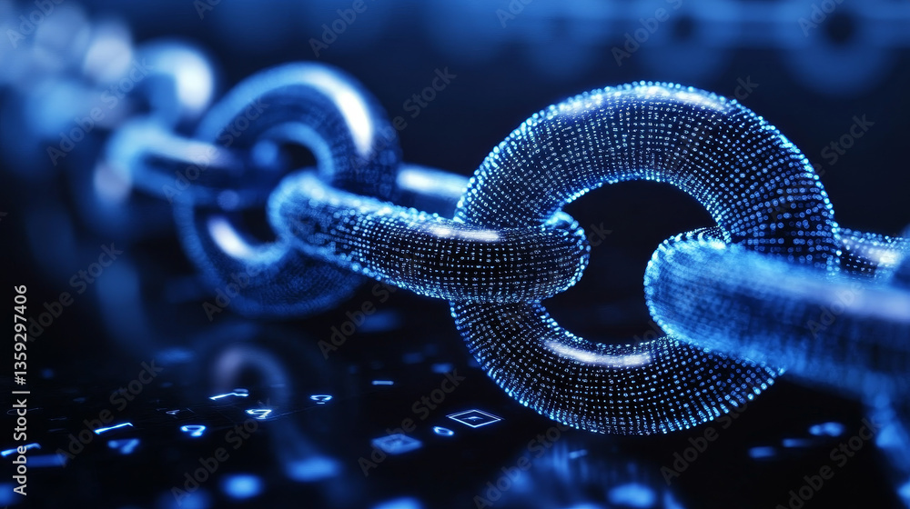 Poster cyber digital data field. computer circuit of crypto architecture. 3d illustration of blockchain tec